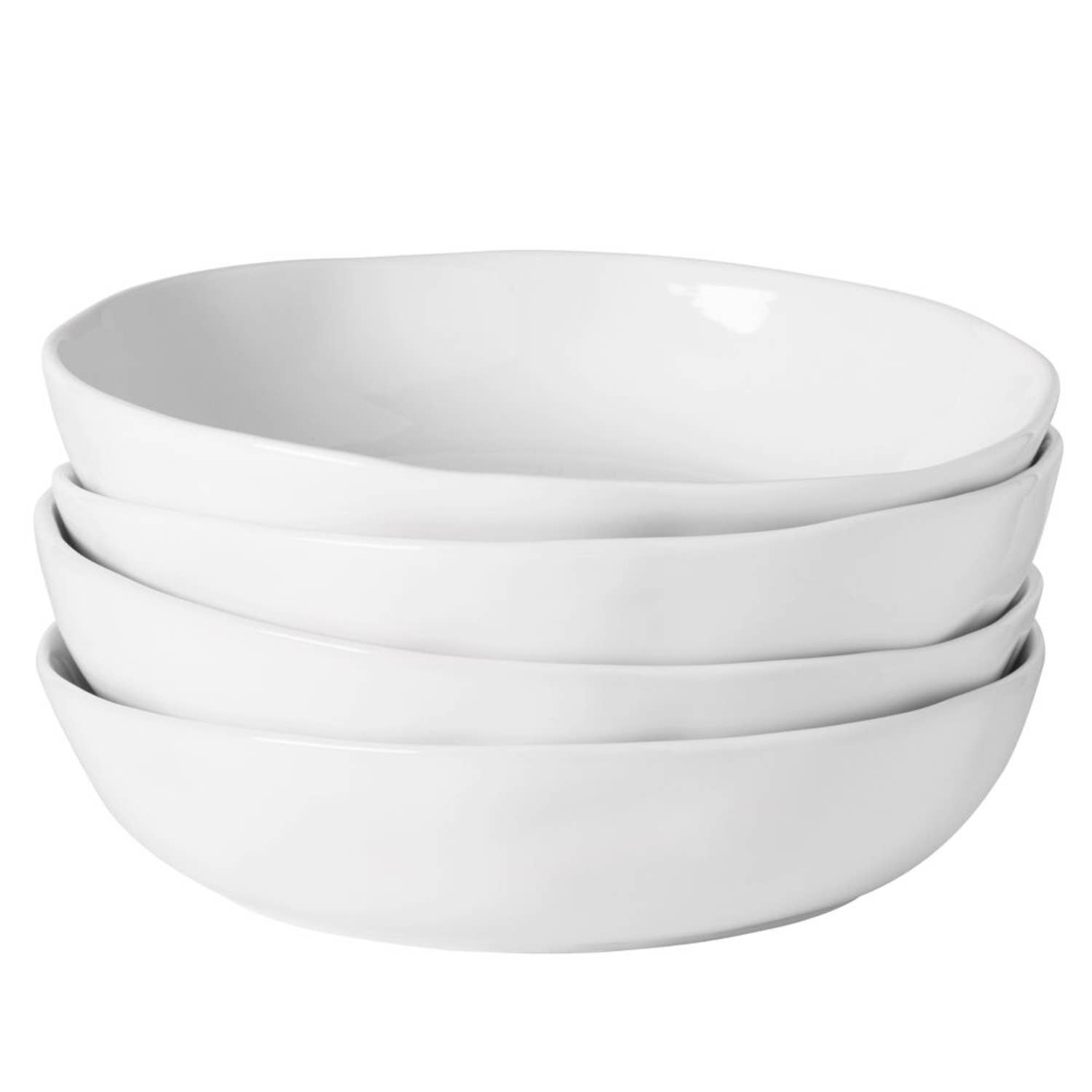 Everyday White Organic Dinner Bowl Set 4 Timothy De Clue Collection