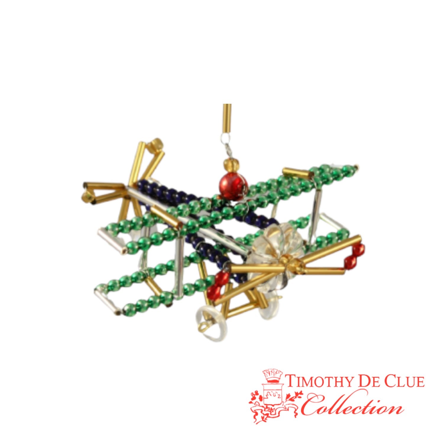 North Pole Bi-Plane- De Clue Beaded Christmas Collection