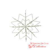 Crystal Lace Flurry beaded snowflake ornament in silver with layered geometric design