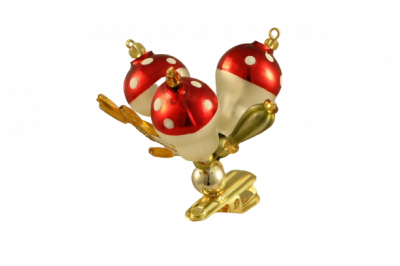 Tiniest Mushrooms Clip - De Clue Beaded Christmas Collection