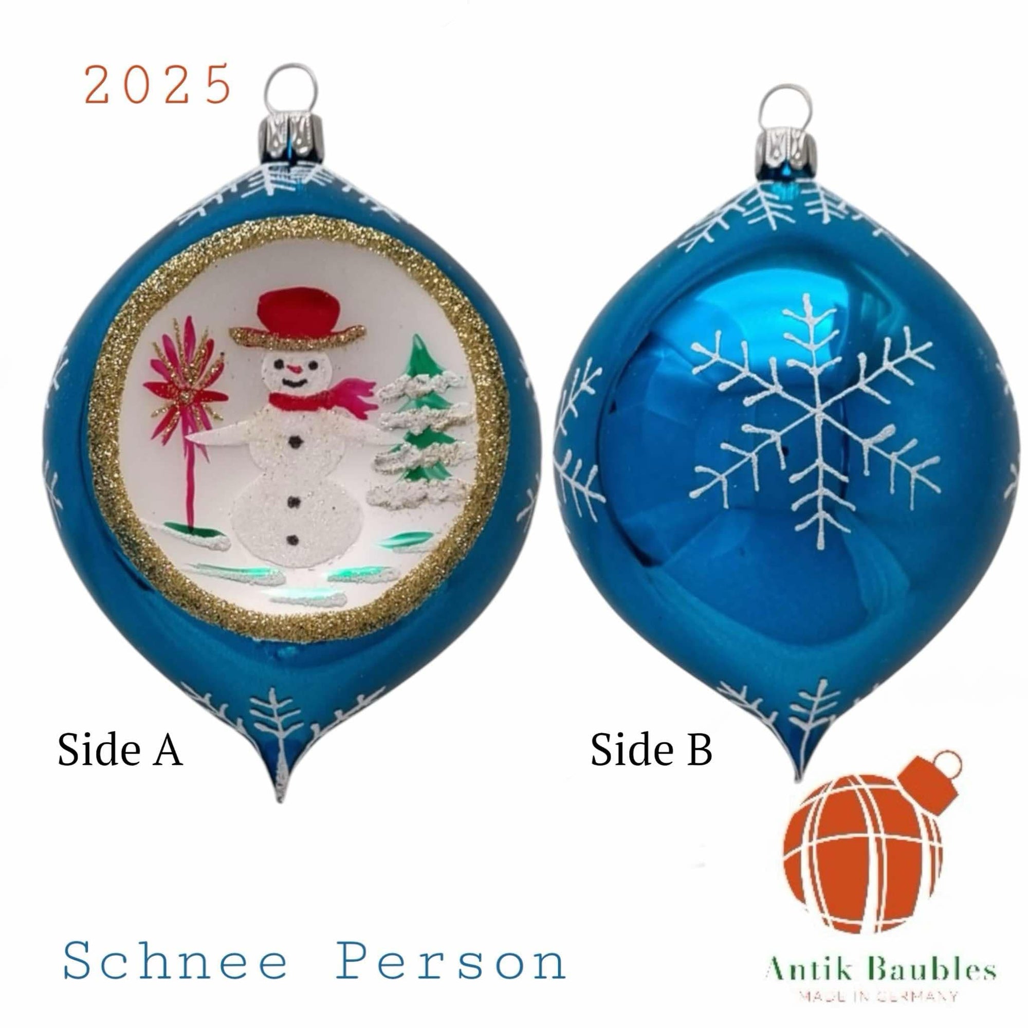 Schnee Person 3.25 in Tear Drop- Antik Baubles Exclusive Christmas Ornament