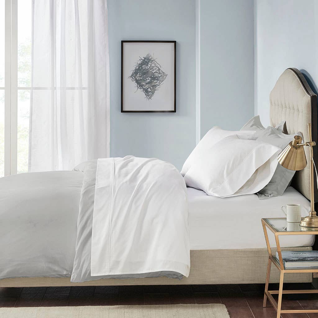Pima Cotton Sateen 600 Thread Count Sheet Set, White KING
