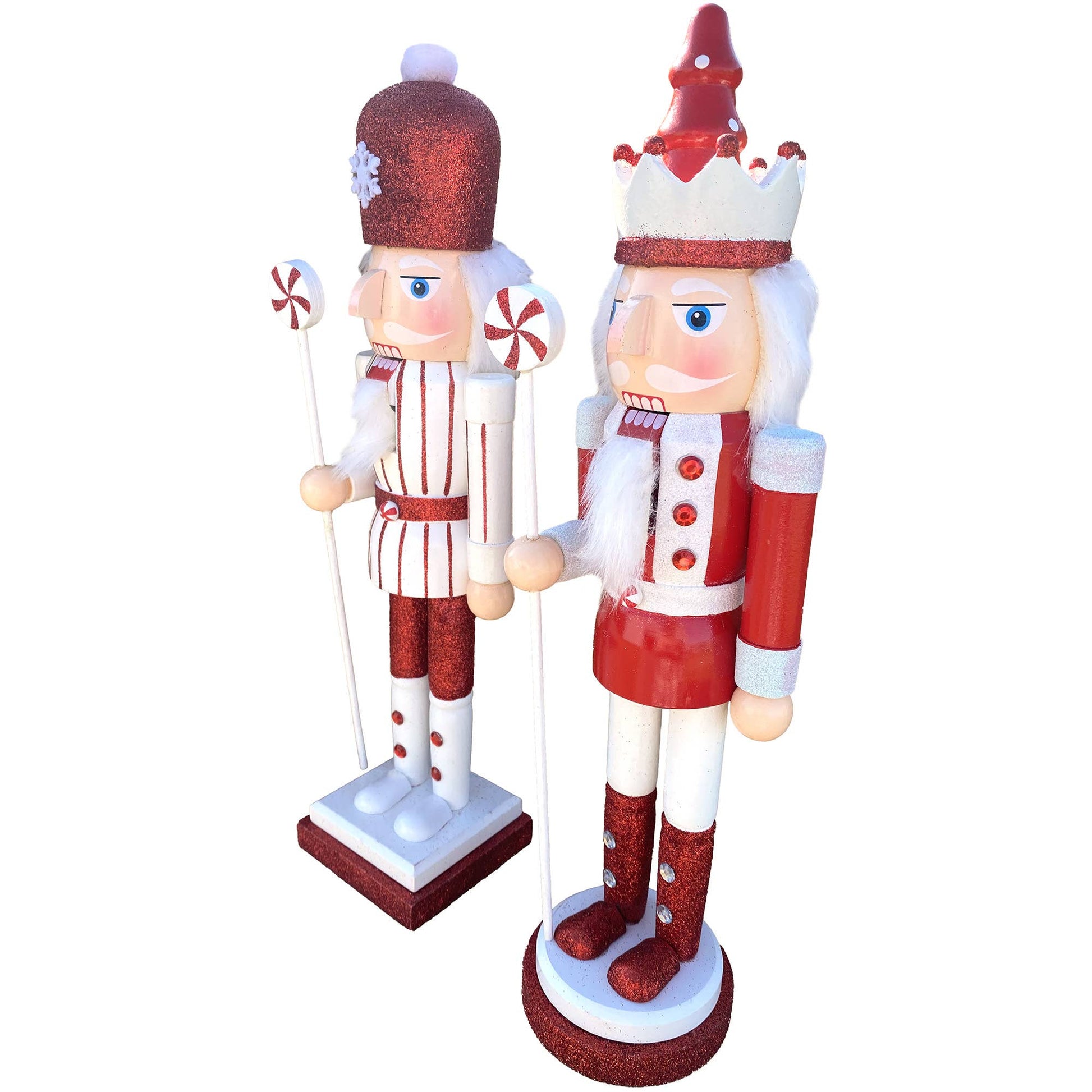 15" Red Peppermint Nutcracker, pair