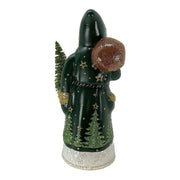Ino Schaller Forest Green Santa with Tree Scene Paper Mache