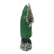 Ino Schaller Green Glitter Santa German Paper Mache