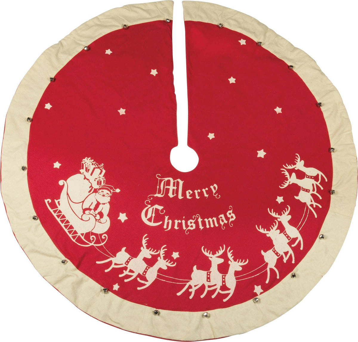 Santa And Sleigh Large Vintage Inspired Tree Skirt