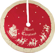 Santa And Sleigh Large Vintage Inspired Tree Skirt