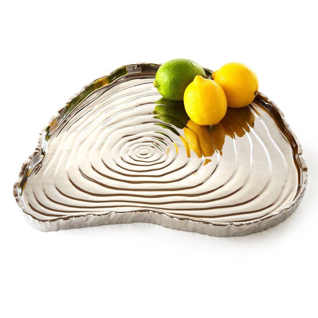 Silver Tree Bark Tray, 13" x 12"