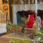 Donkey Cart Santa Candy Container - German Paper Mache Christmas Collection