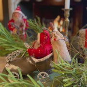Driving Shoe Crazy Santa - German Paper Mache Christmas Collection