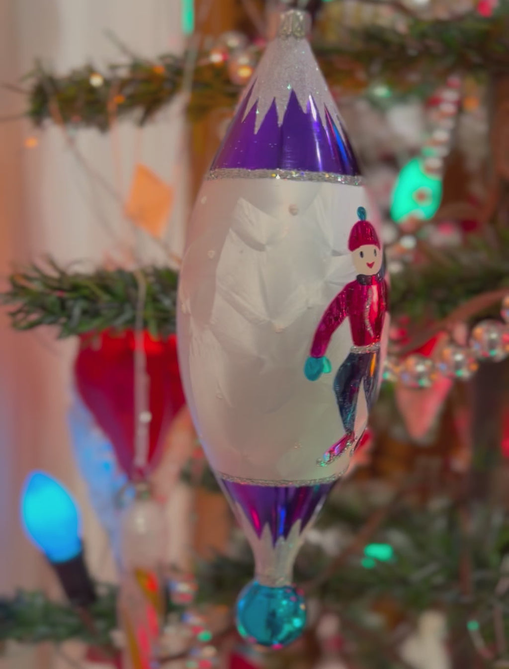 Gliding into Winter 7.5 in Tear Drop- Antik Baubles Exclusive Christmas Ornament