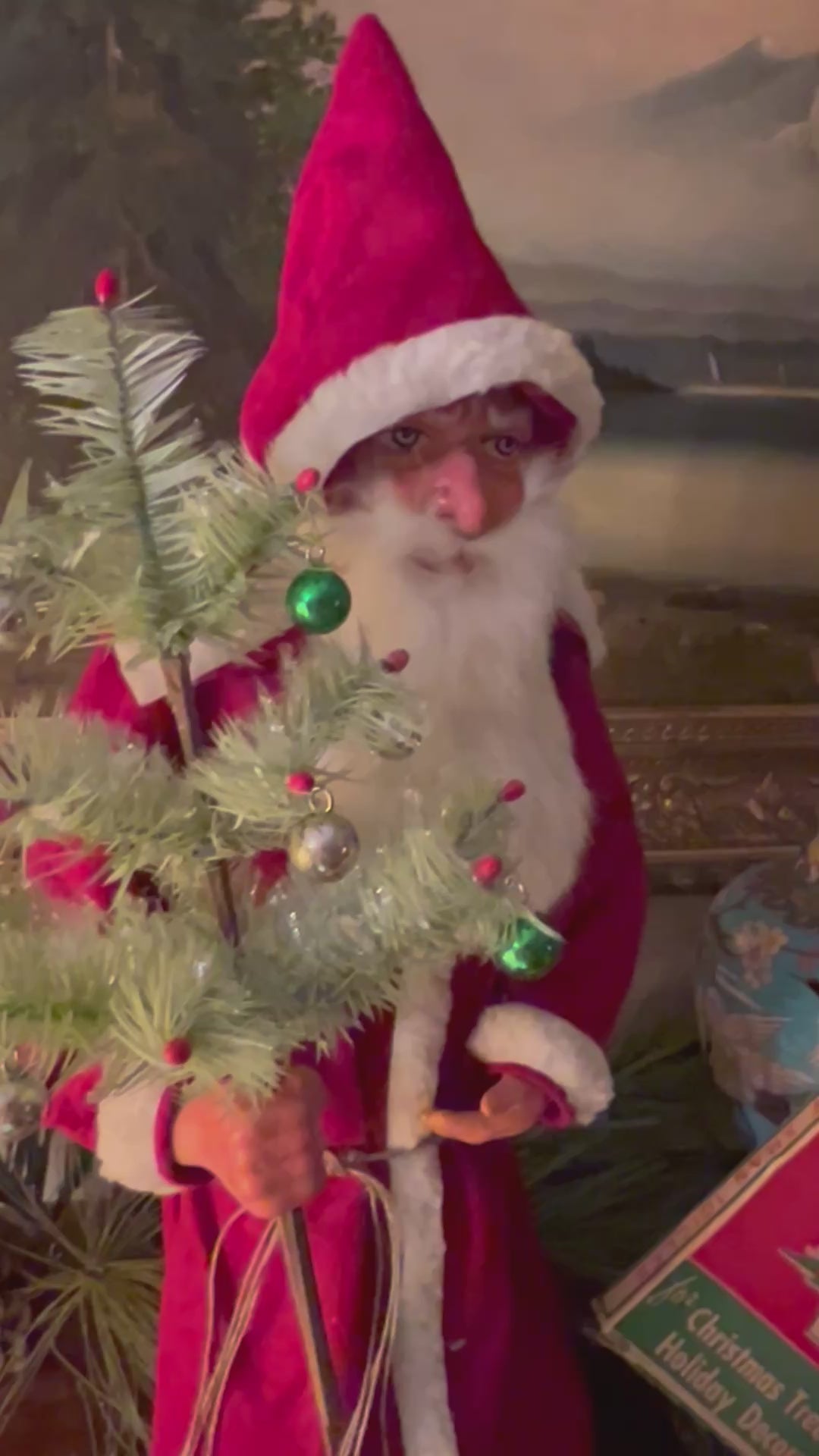Weinachtswald Belsnickle Santa Candy Container - German Paper Mache Christmas Collection
