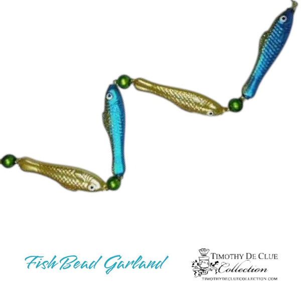 School of Fish Glass Bead Garland  | 6 feet - Timothy De Clue Exclusive Christmas WHLS
