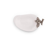 Blueberry Jam Server with white ceramic bowl and pewter berry branch handle detail
