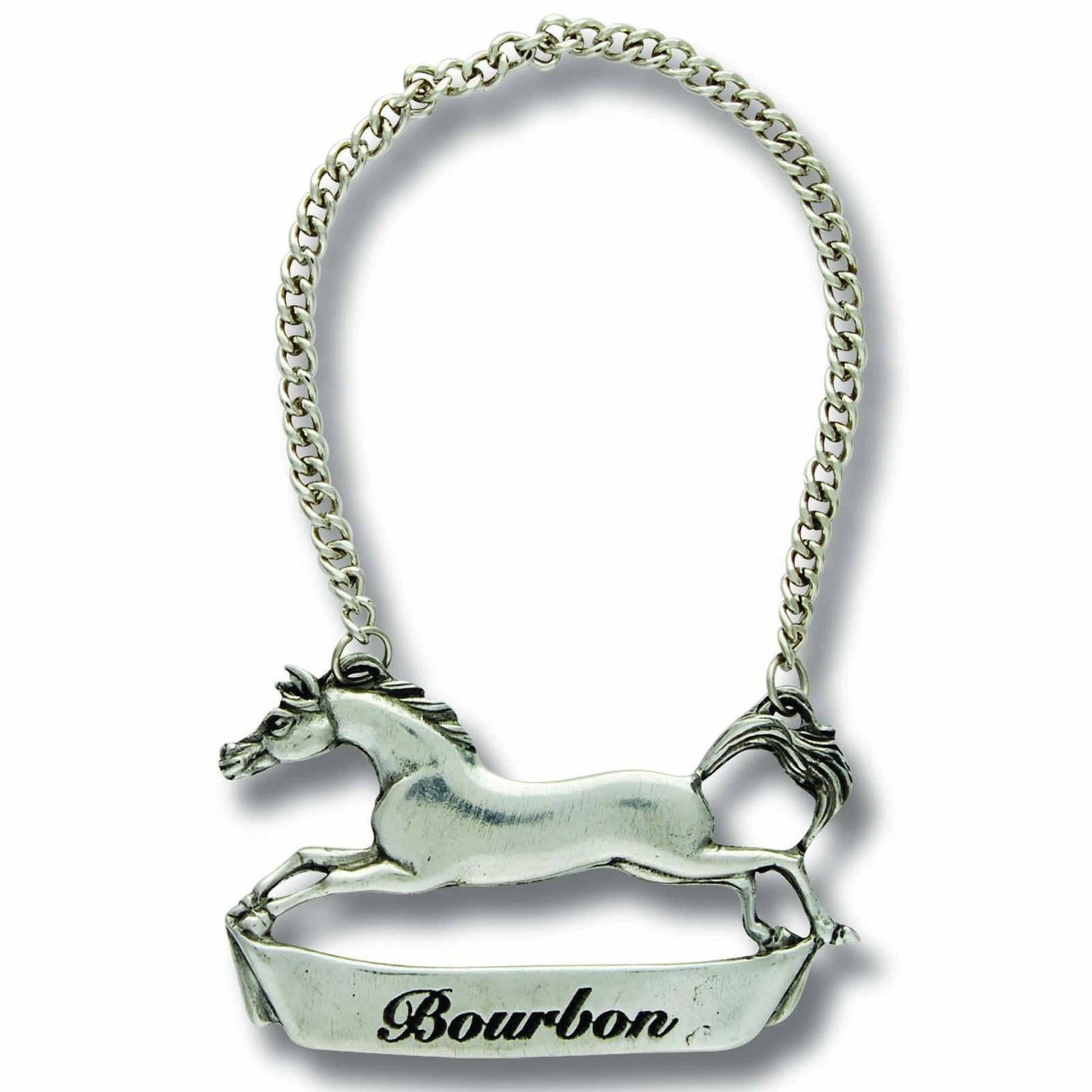 Pewter Galloping Steed Decanter Tags