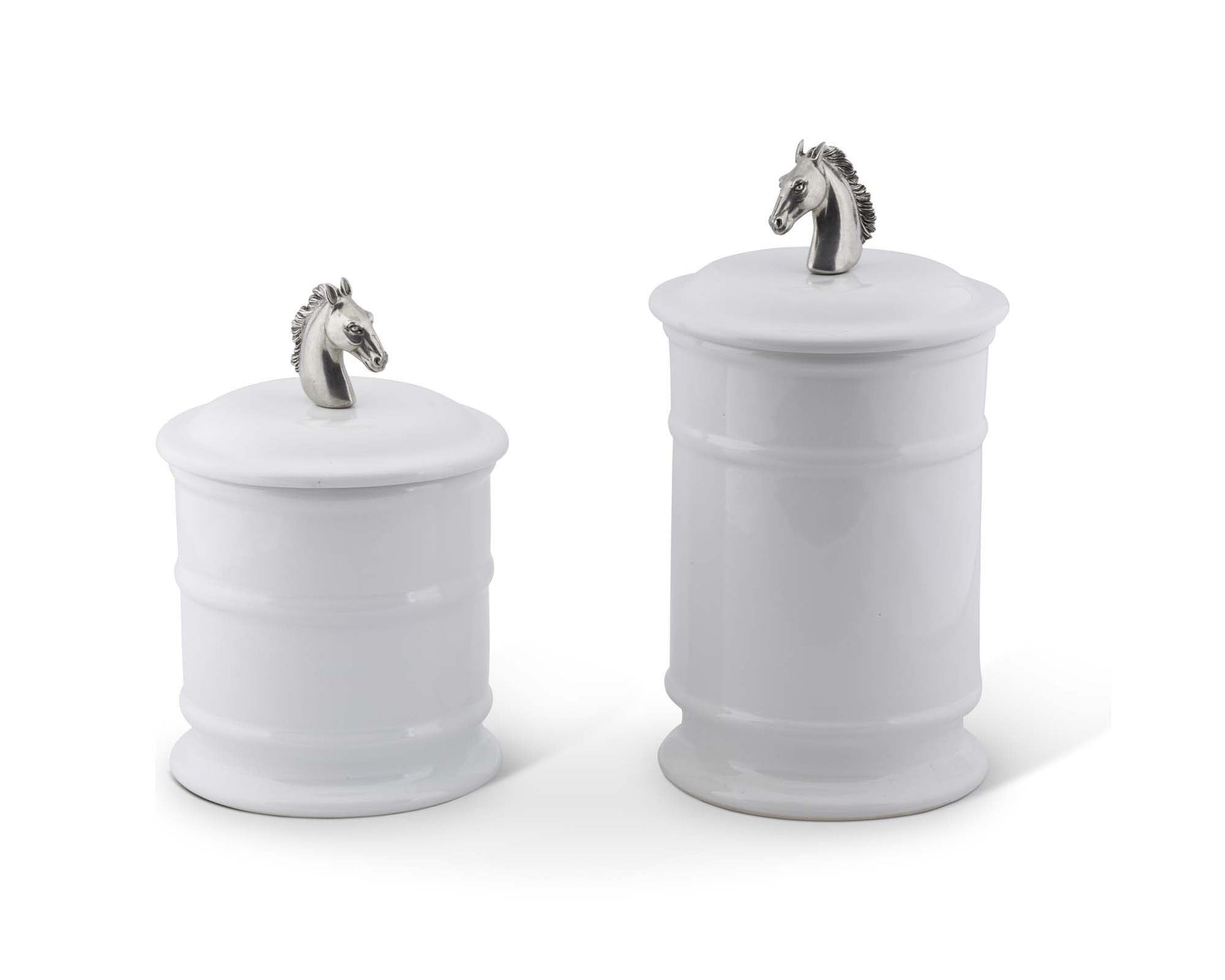 Horse Head Stoneware Canister