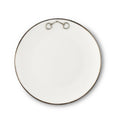 Pewter Bit Bone China Round Salad / Dessert Plate Platinum Rim
