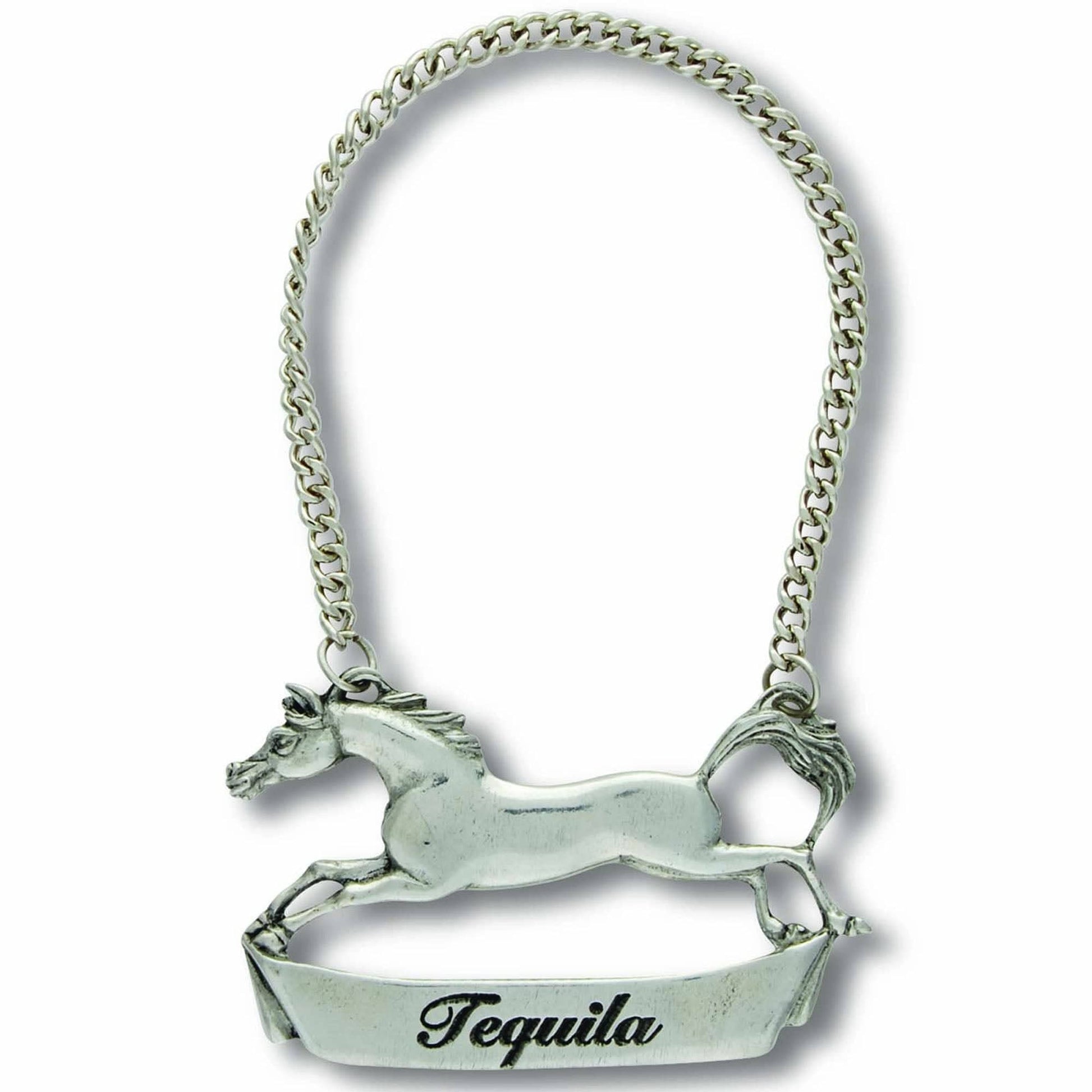 Pewter Galloping Steed Decanter Tags