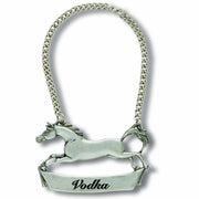 Pewter Galloping Steed Decanter Tags