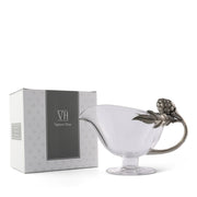 Artichoke Glass Gravy Boat displayed with its packaging box
