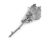 Blackberry Serving Spoon with detailed silver leaf and berry design on handle