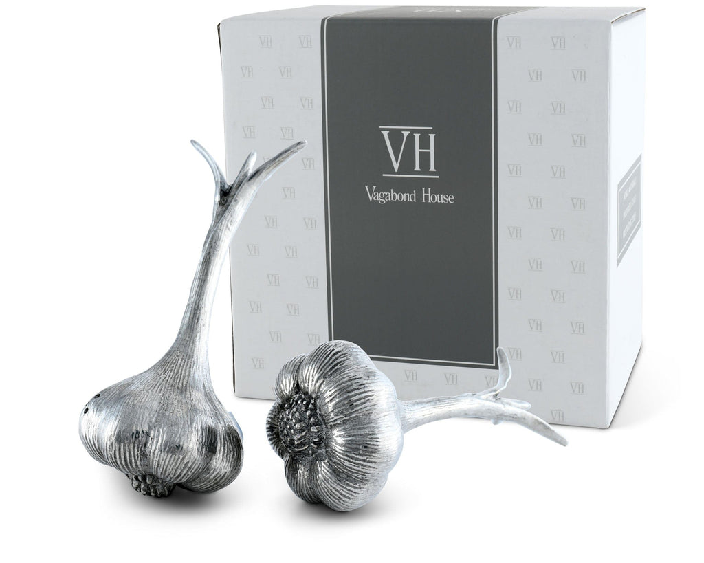 Pewter Garlic Salt & Pepper Set