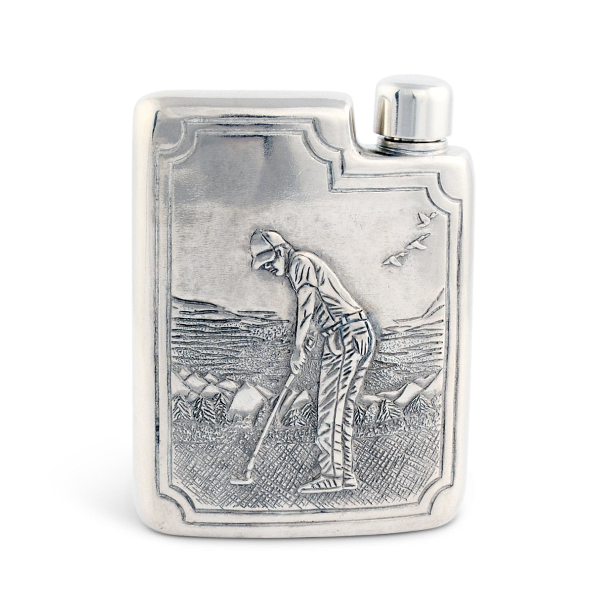 Golfer Pewter Flask