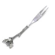 Acorn & Oak Leaf Hors d'oeuvre Fork with silver-toned handle and decorative leaf-shaped base.