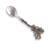 Acorn & Oak Leaf Jam Spoon displayed at angle showing polished silver bowl and ornamental handle