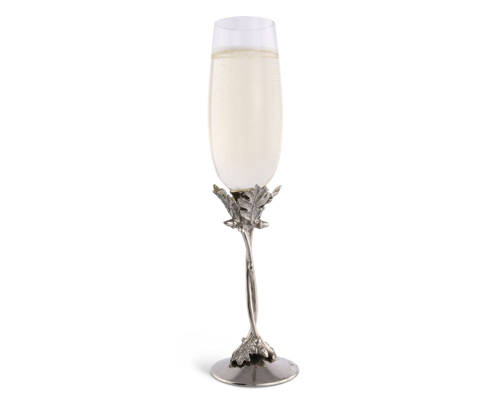 Entwined Oak Pewter Stem Champagne Flute