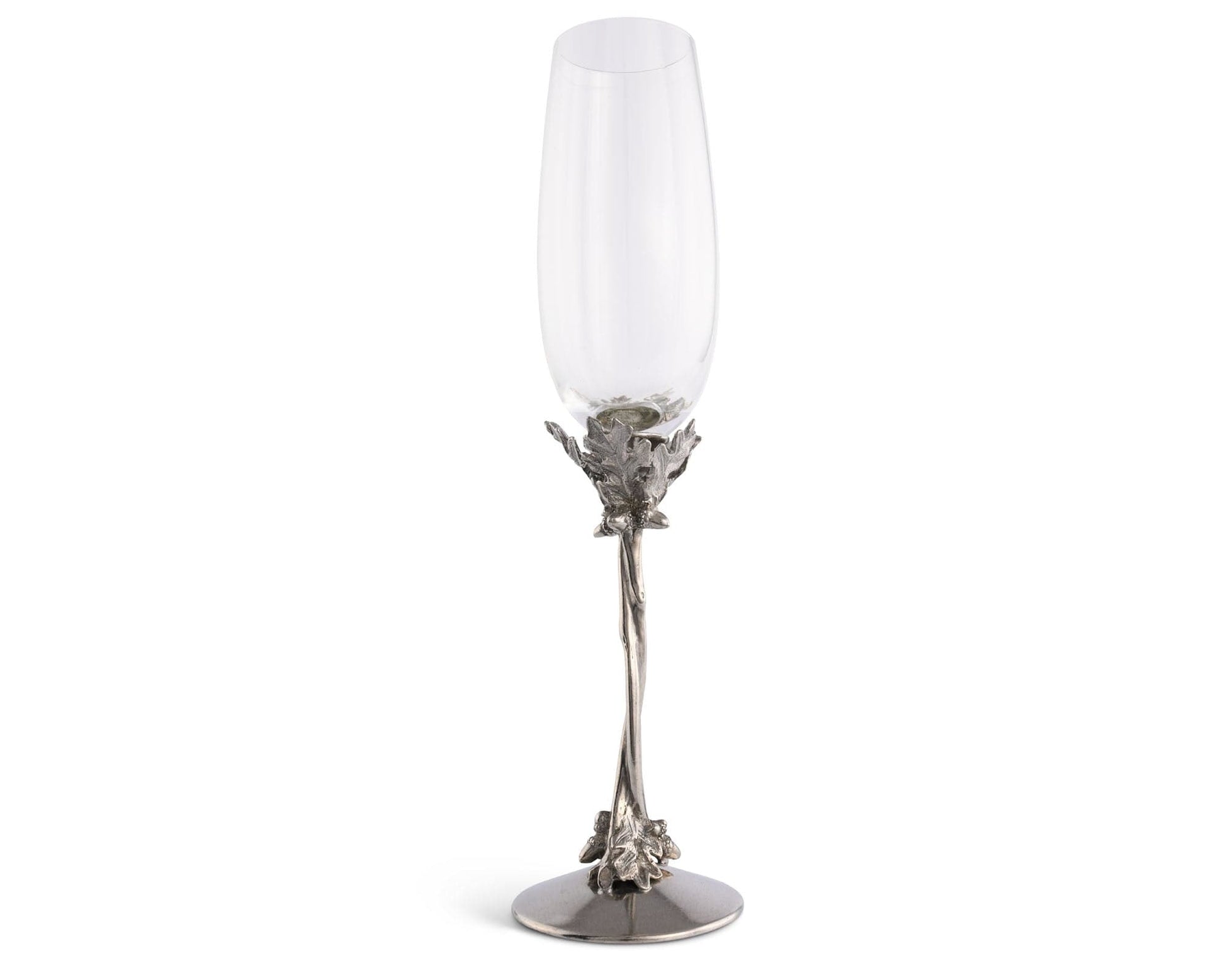 Entwined Oak Pewter Stem Champagne Flute