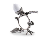 Porcelain Acorn & Oak Leaf Napkin Ring with Pewter
