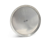 Classic Pewter Wine Coaster with stamped marking, top-down view.