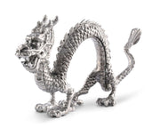 Dragon Napkin Ring, silver metal with scaled body and ornate head detail
