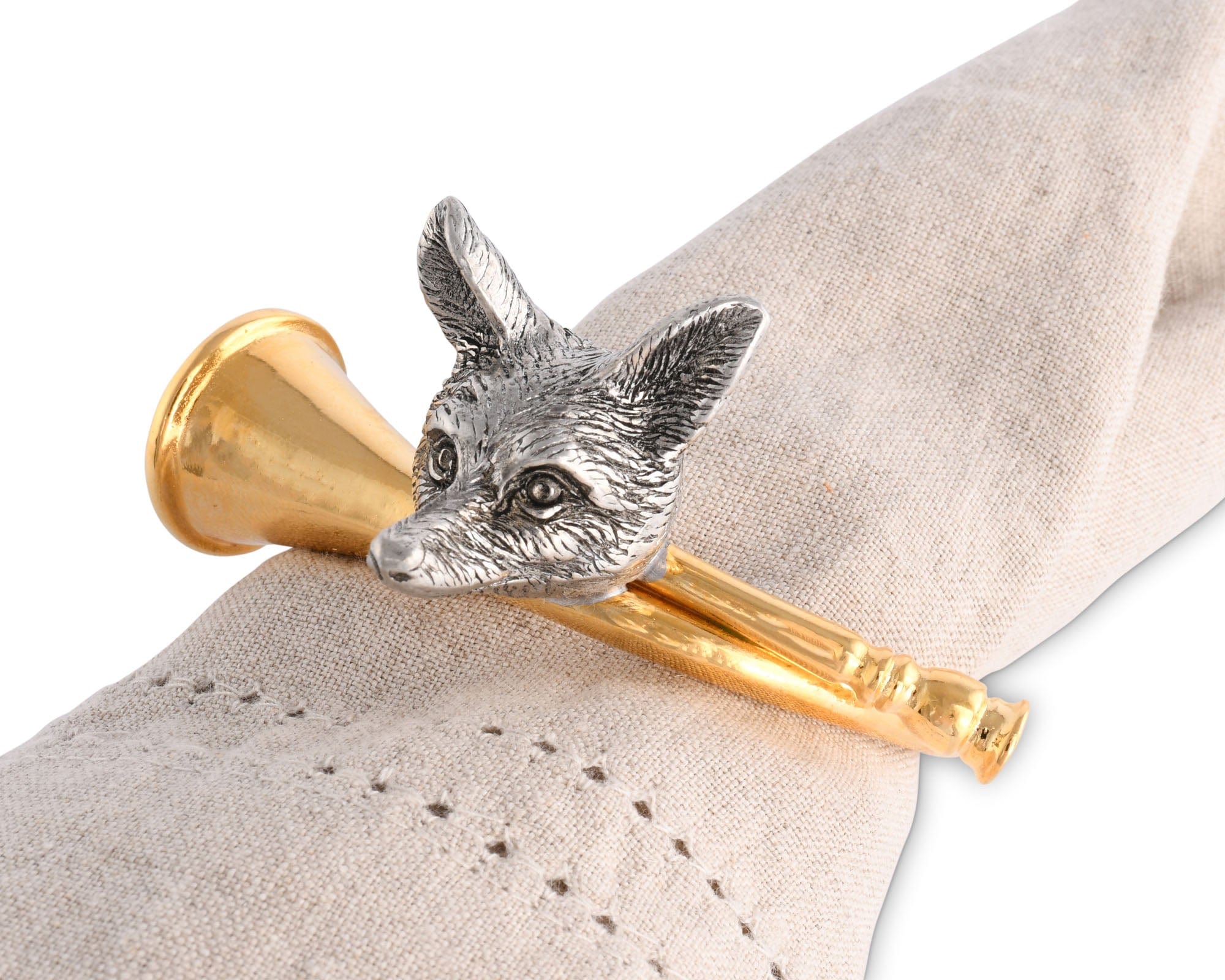 Golden Hunt Horn Napkin Ring