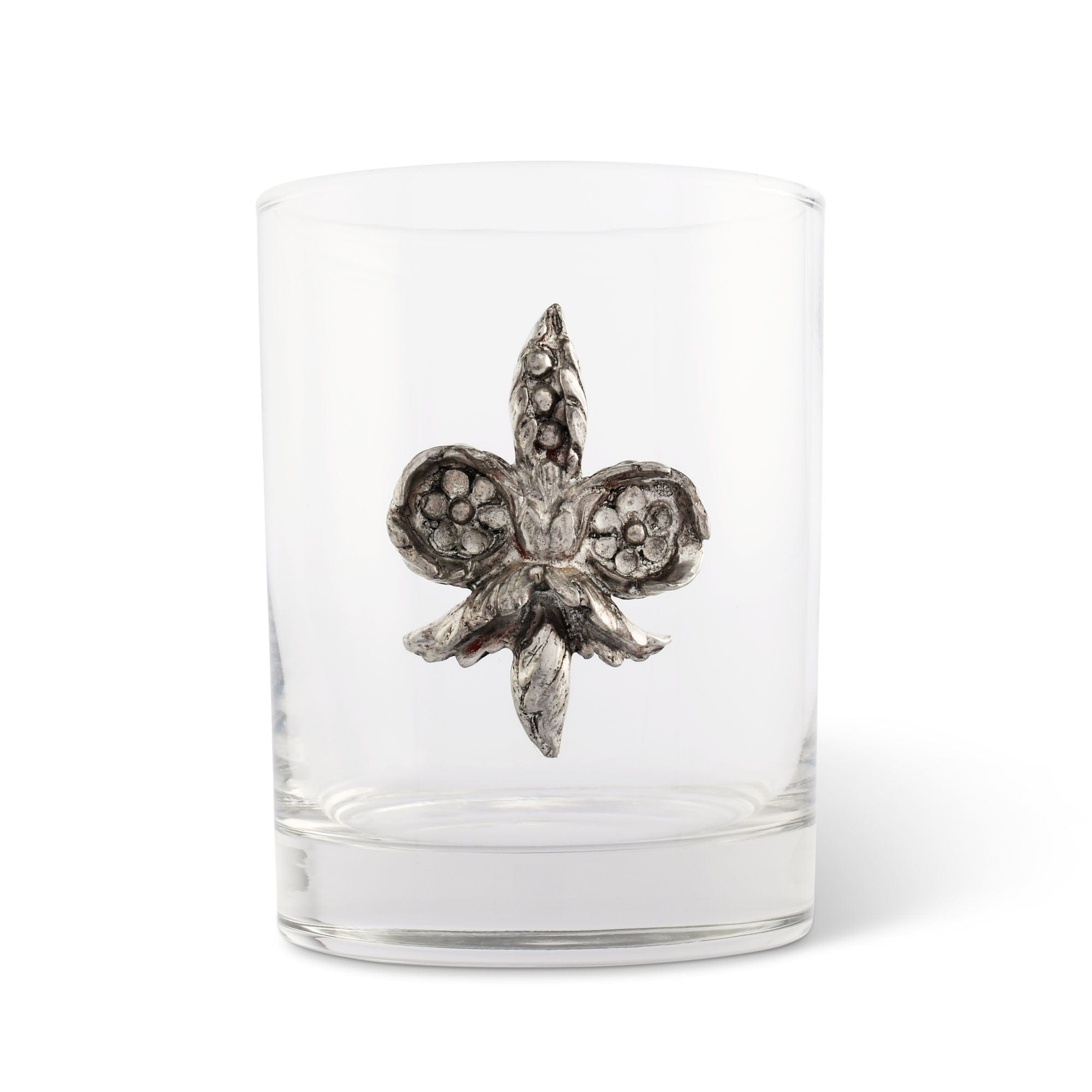 Fleur de Lys Double Old Fashion Bar Glass