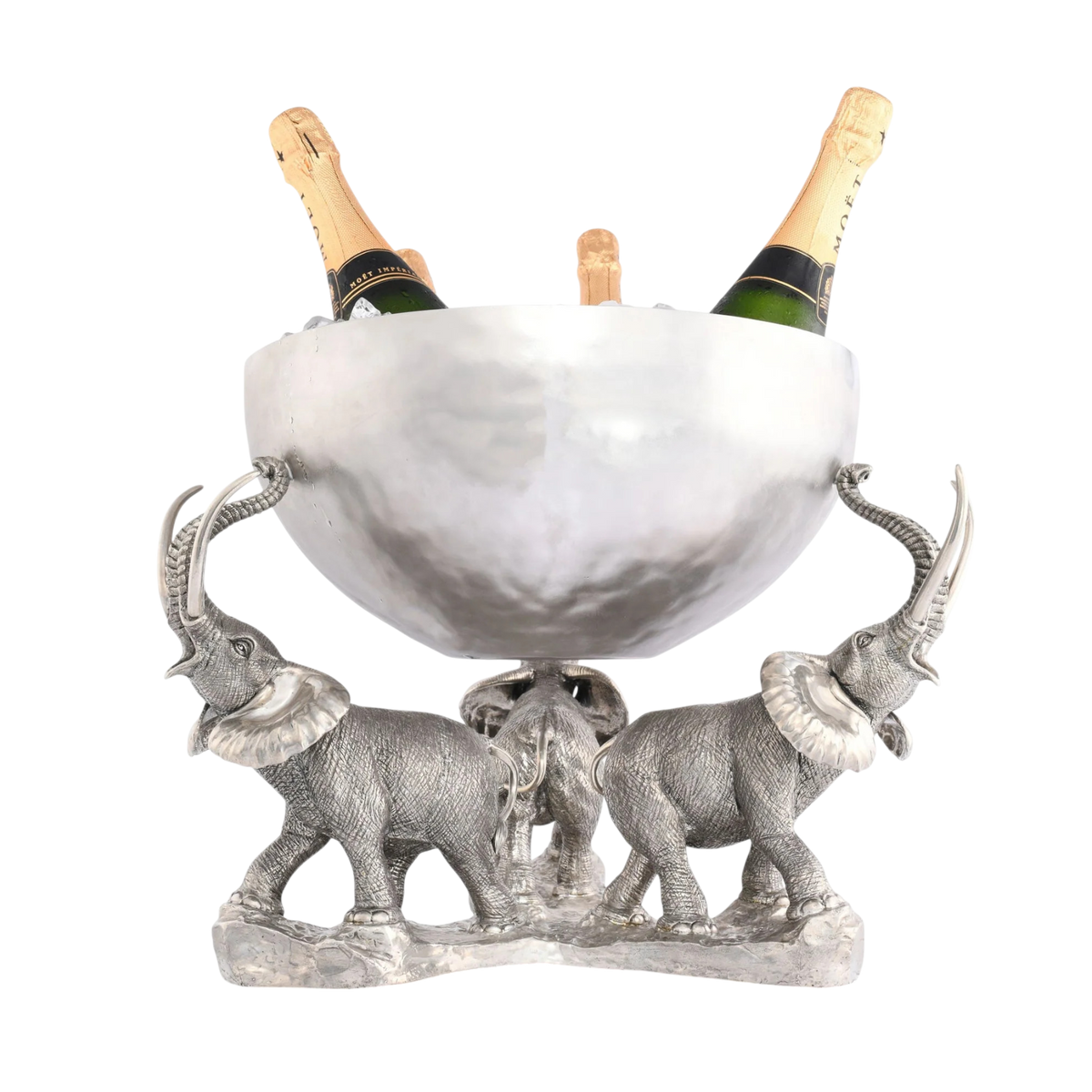 Pewter Elephant Trio Ice / Punch Tub Stainless