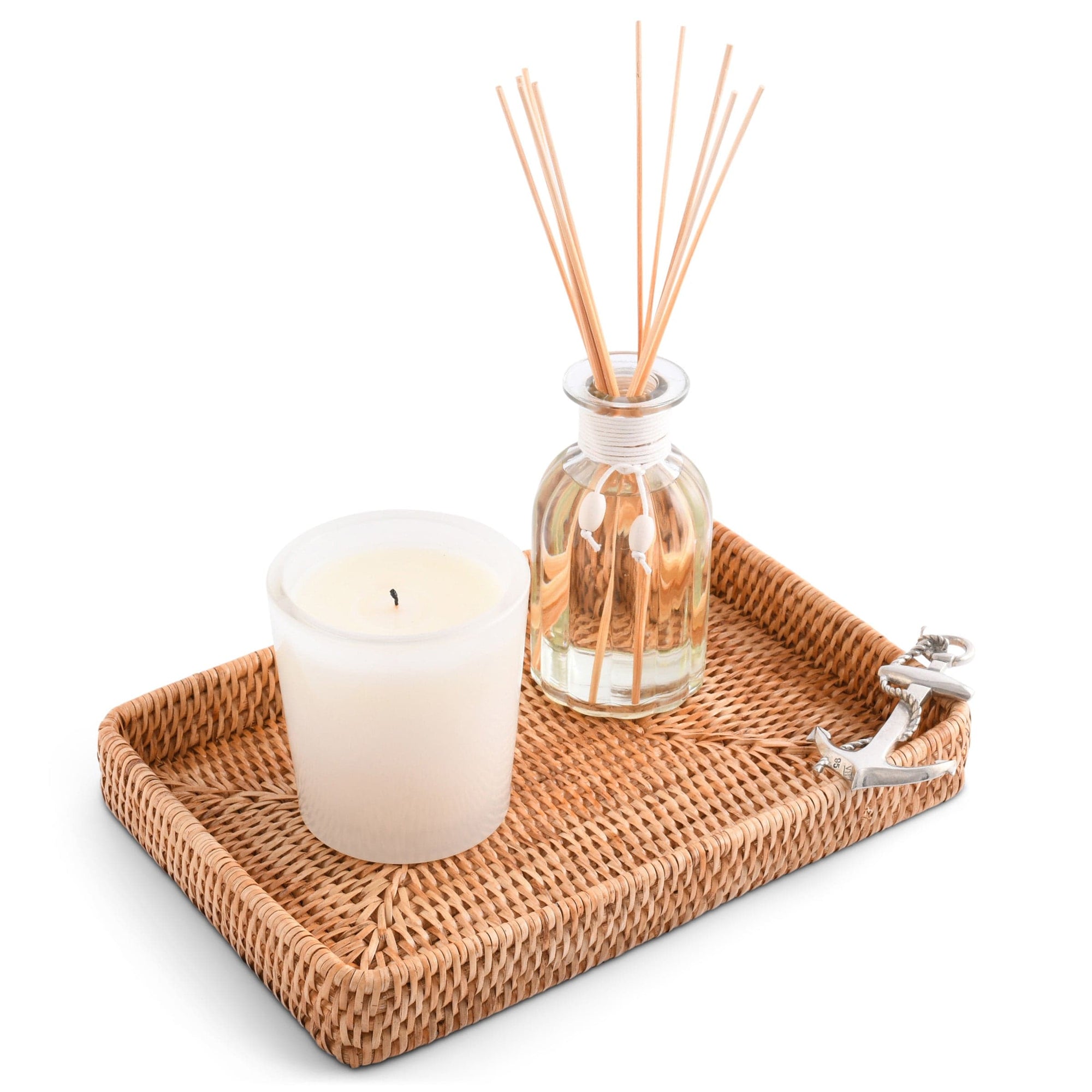 Anchor Catchall Tray Hand Woven Wicker Rattan