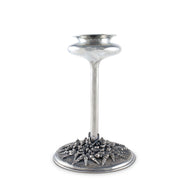 Coastal Tide Candlestick Taper silver metal with textured sea urchin base