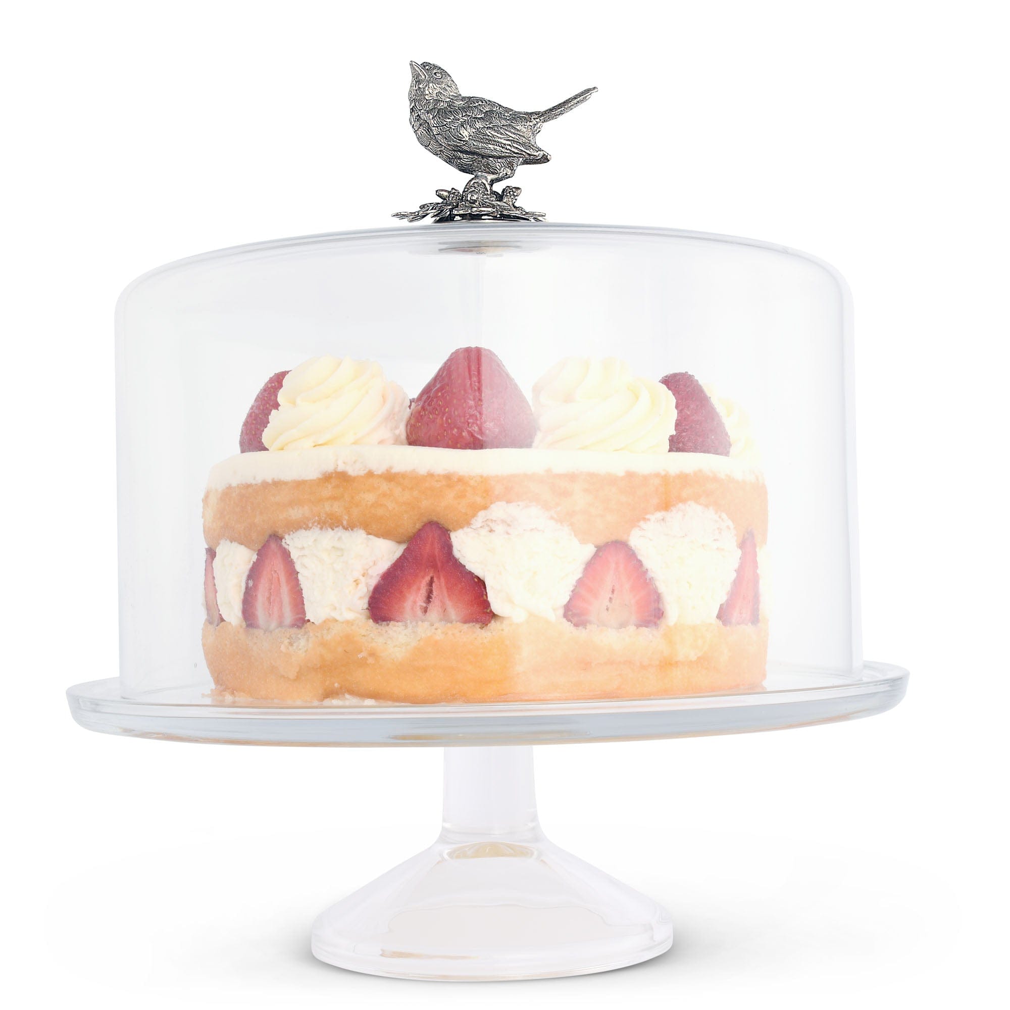 Song Bird Glass Covered Cake / Dessert Stand