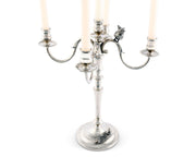 Five Taper Pewter Song Bird Candelabrum