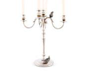Five Taper Pewter Song Bird Candelabrum