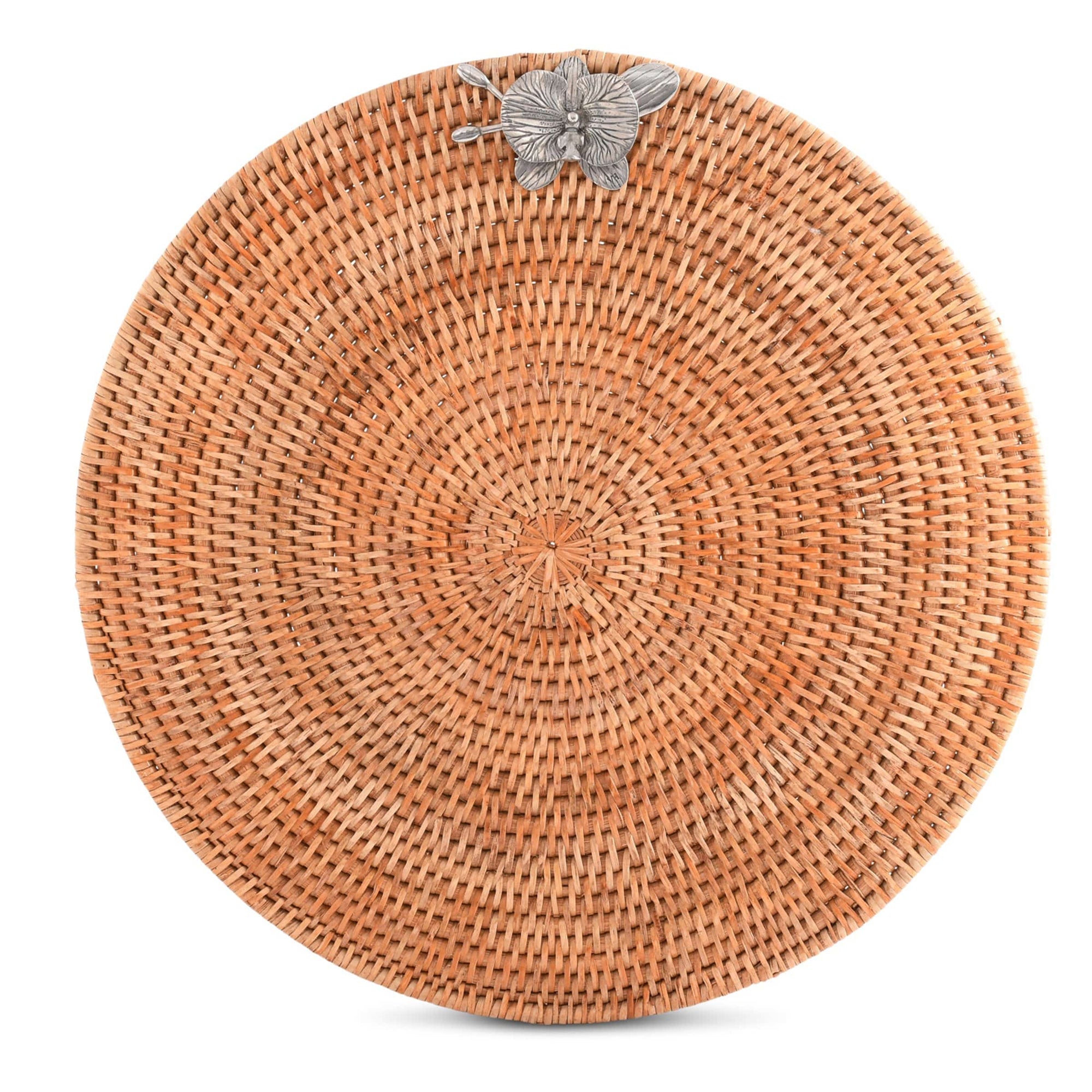 Orchid Placemat Hand Woven Wicker Rattan Round - Set of 4