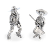 Pewter Cowpoke Couple Salt & Pepper Set