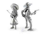 Pewter Cowpoke Couple Salt & Pepper Set
