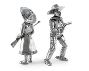 Pewter Cowpoke Couple Salt & Pepper Set