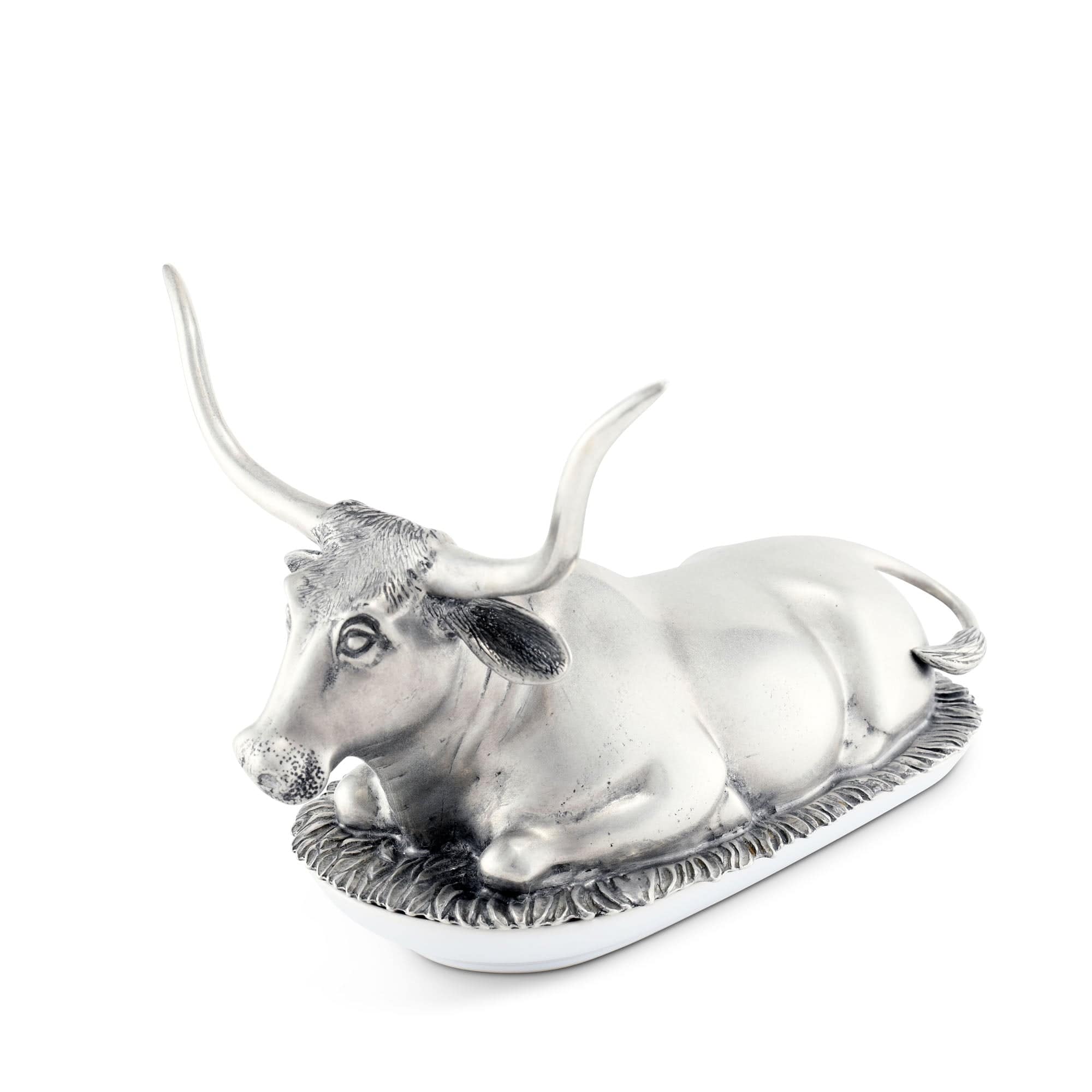 Pewter Longhorn Steer Butter Dish