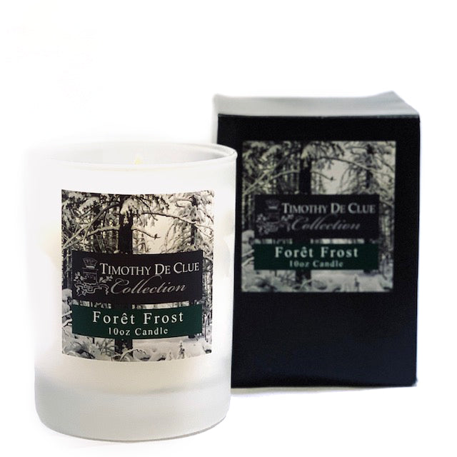 "Foret Frost" 10oz Frosted Candle Exclusive Home Scent By Timothy De Clue Collection