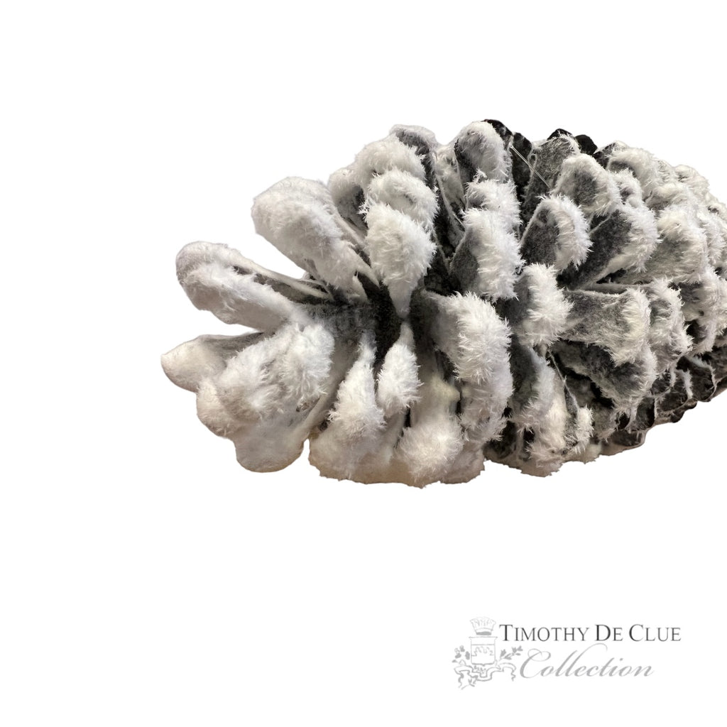 Snowy Flocked Faux Sugar Pinecone 17" - Christmas Tabletop Decoration