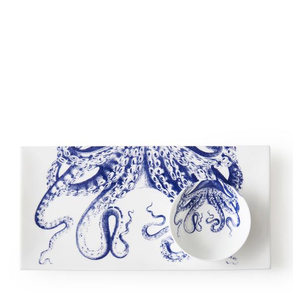 Blue Lucy Octopus Large Sushi Platter Rectangular  - Timothy De Cle Collection